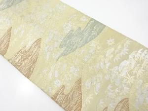 アンティーク　遠山に松竹・楓模様織り出し袋帯（材料）